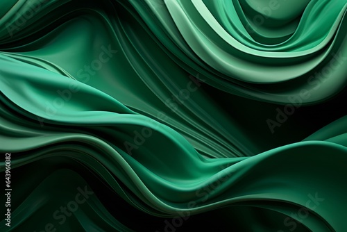 elegant green wave flowing gracefully on a dark background capturing the essence of fluid motion and design