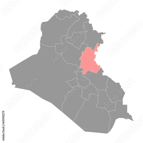 Diyala Governorate map, administrative division of Iraq. Vector illustration.