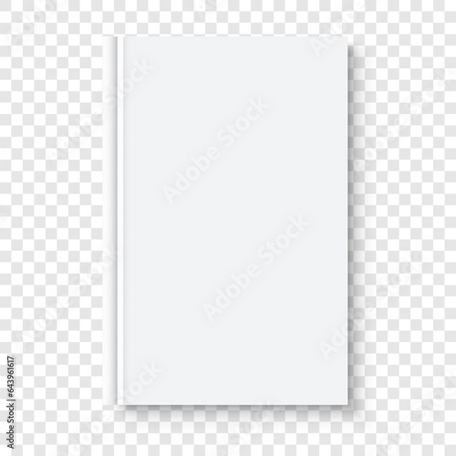 White brochure template on transparent background.