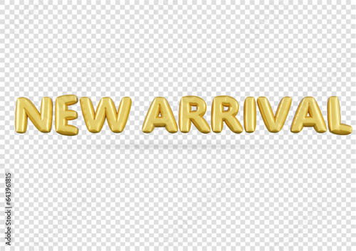 Gold balloons business header. New arrival  advertising symbol letter 3d vector. 