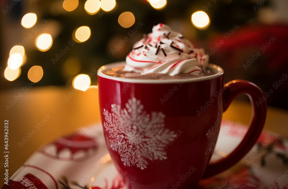 Winter latte red cup. Generate Ai Winter latte red cup. Generate Ai
