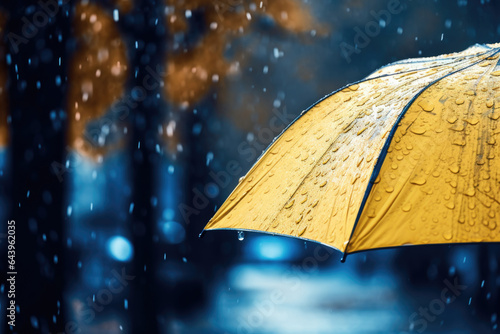 Obraz na płótnie Yellow umbrella under the rain
