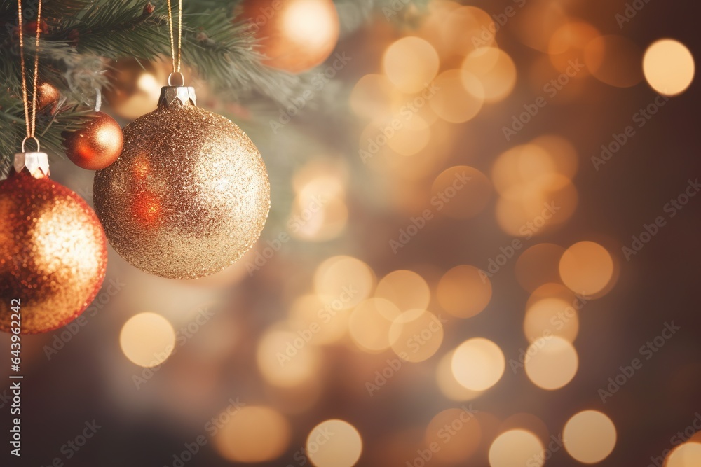 Christmas and New Year background with bokeh lights.Generative Ai Christmas and New Year background with bokeh lights.Generative Ai