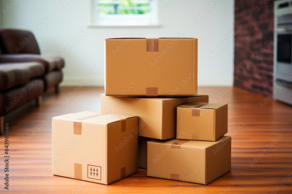 Preparing for a Move: Assorted Cardboard Boxes Preparing for a Move: Assorted Cardboard Boxes