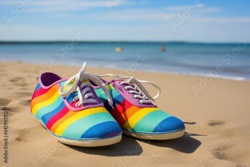 Vibrant Teenage Dance Shoes by the Rainbow Shore