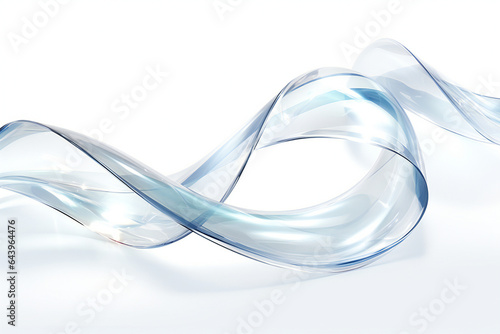 abstract background image like crystal glass ribbon and wave on white background