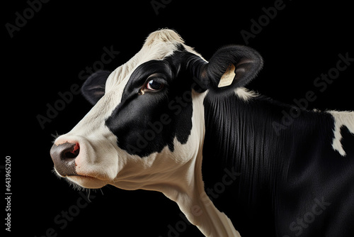Cow Close-Up Against Black Backdrop