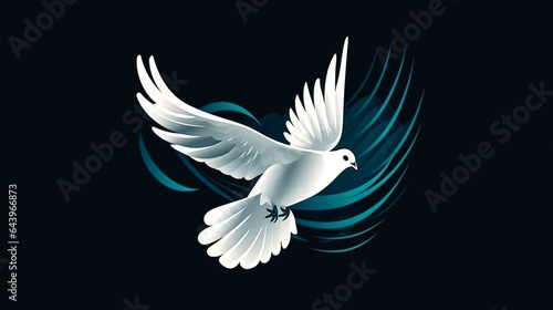 Flying wings bird logo abstract design, generative AI.