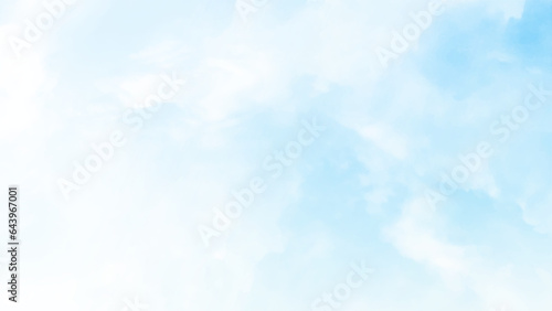 Vector blue sky background with tiny clouds. Vector background