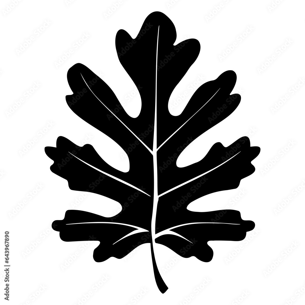Oak autumn leaf silhouette. vector illustration Oak autumn leaf silhouette. vector illustration