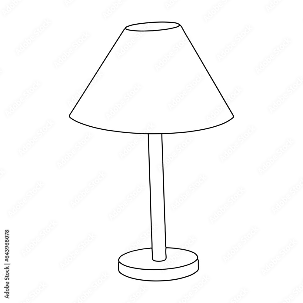 Table lamp outline illustration Table lamp outline illustration