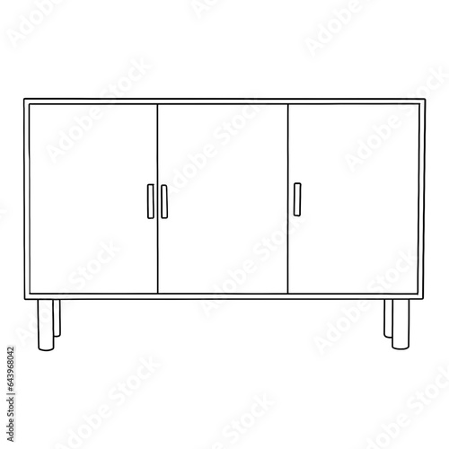 Storage cupboard outline illustration