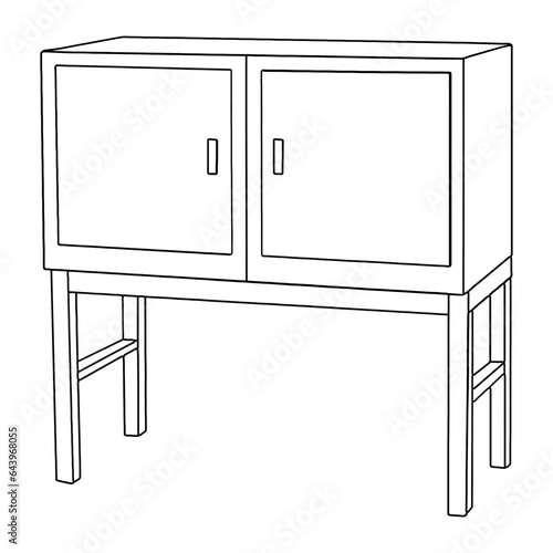 Storage cupboard outline illustration