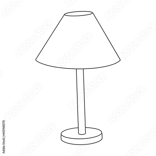 Table lamp outline illustration