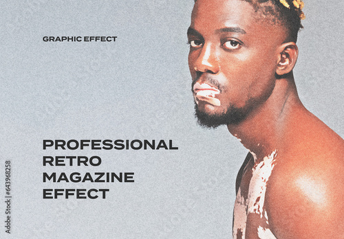 Retro Magazine Paper Photo Effect Mockup Template Paper Texture Overlay Print