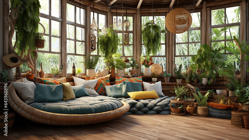 Cozy boho-style living room