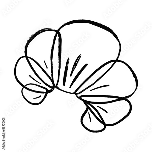 Croissant cartoon hand drawn