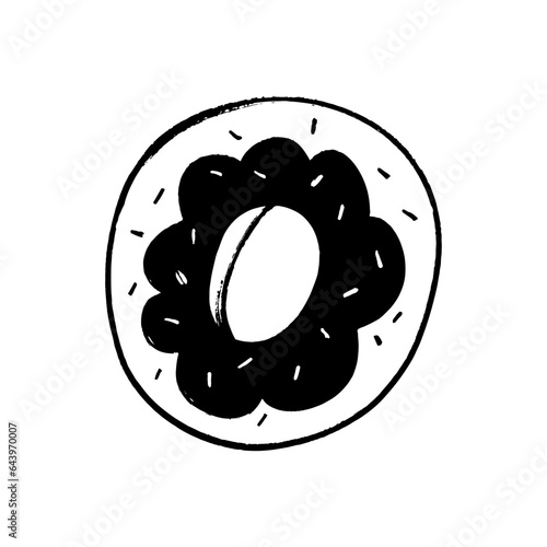 Donut cartoon hand drawn