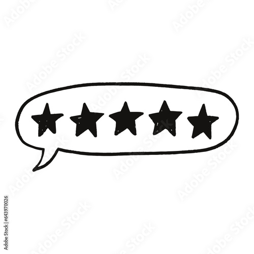 Five stars rating cartoon hand drawn