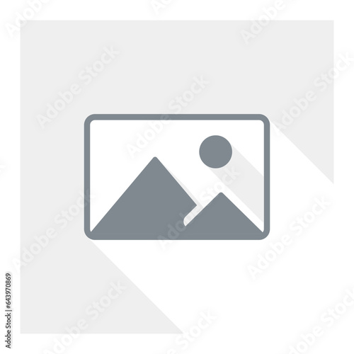 Flat picture placeholder symbol for the app, website, or user interface design. No photo thumbnail graphic element. No found or available image in the gallery or album. Vector illustration