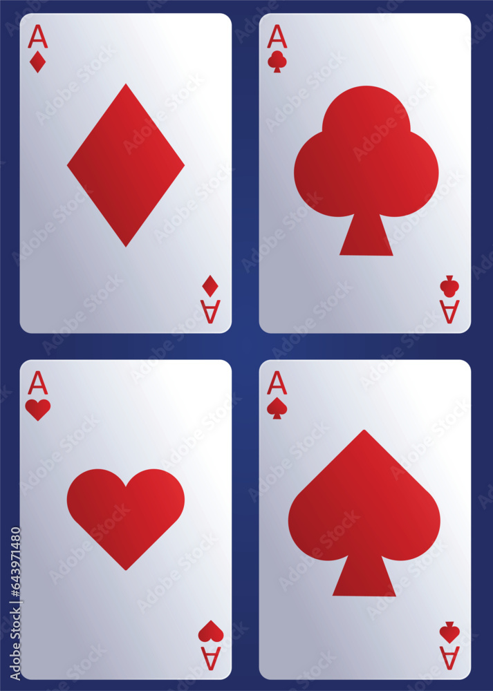 set of vector illustrations of cards for playing in the casino red set of vector illustrations of cards for playing in the casino red