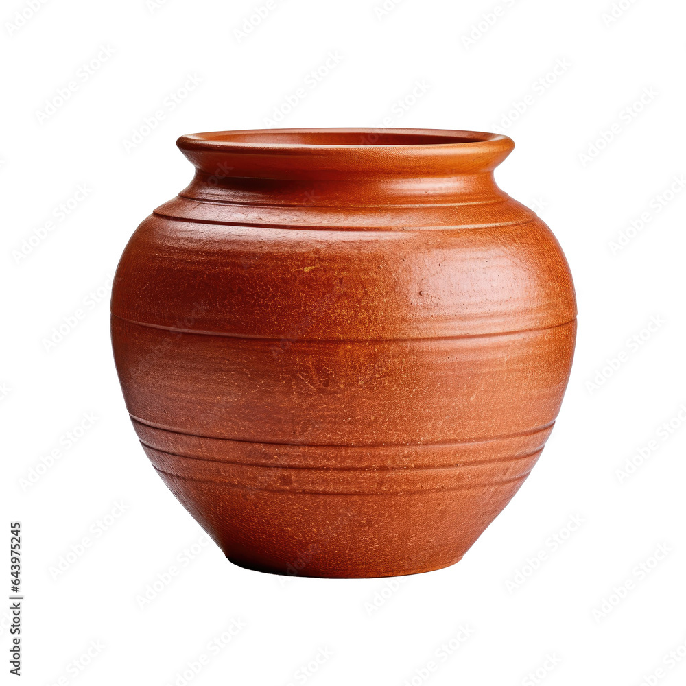 clay pot isolated on transparent background