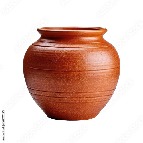 clay pot isolated on transparent background