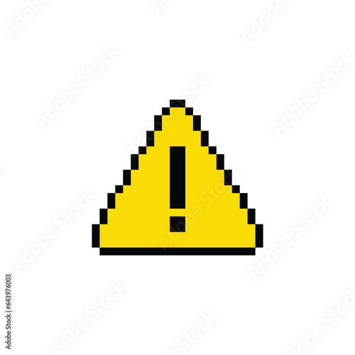 alert  icon 8 bit, pixel art  attention sign dangerous icon  for game  logo.