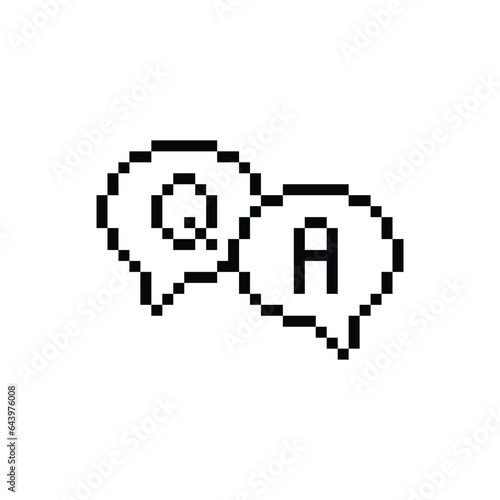  qa q a icon 8 bit, pixel art faq sign ask answer icon icon  for game  logo.