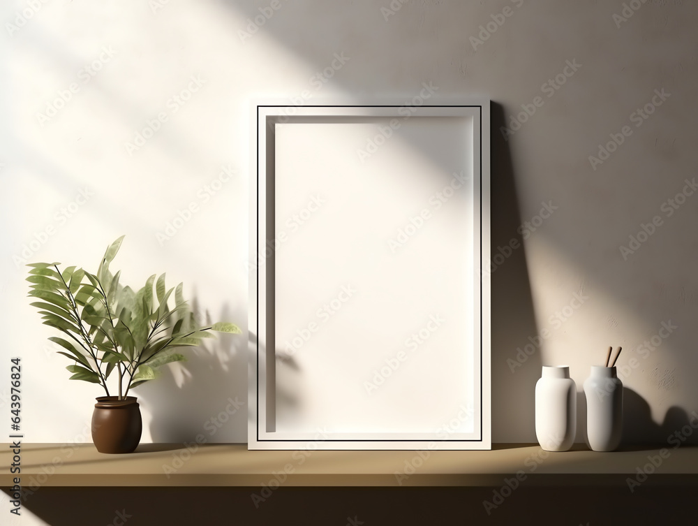 Contemporary cozy living room house with blank photo frame for decorative Contemporary cozy living room house with blank photo frame for decorative