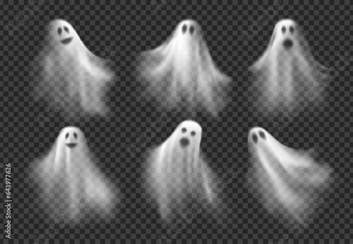 Fototapeta Realistic Halloween ghosts