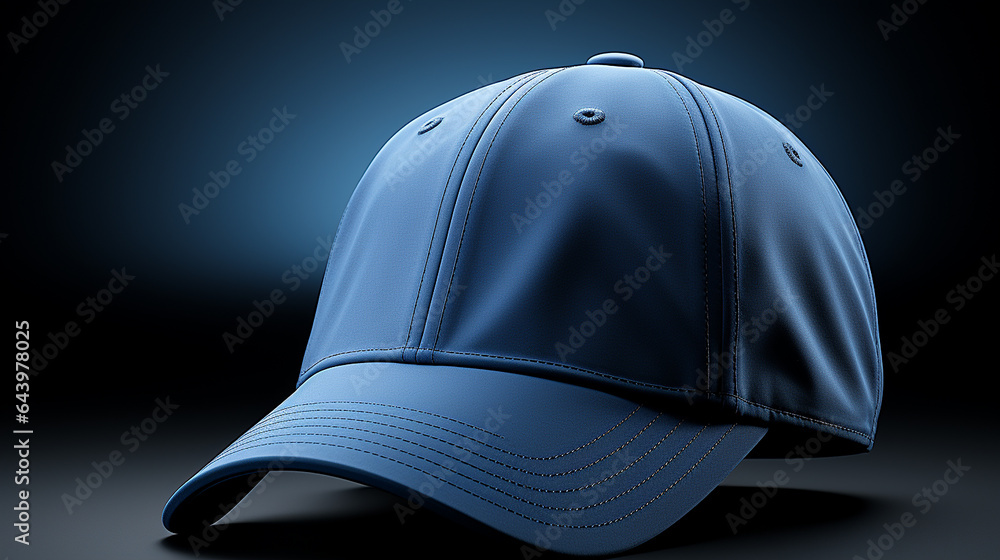 3d Dark blue cap, generative AI 3d Dark blue cap, generative AI