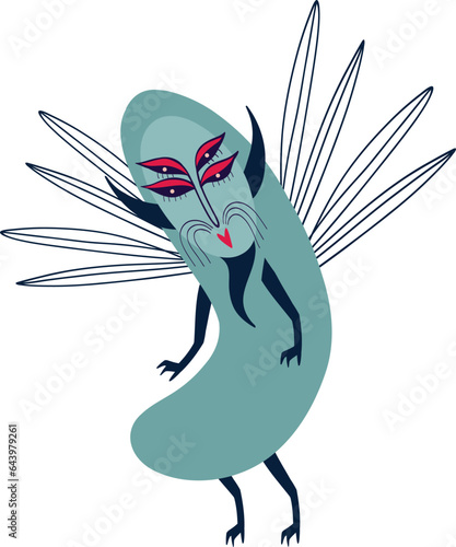 Cute cartoon fancy insect. cartoon fancy insect. Illustration in a modern childish hand-drawn style