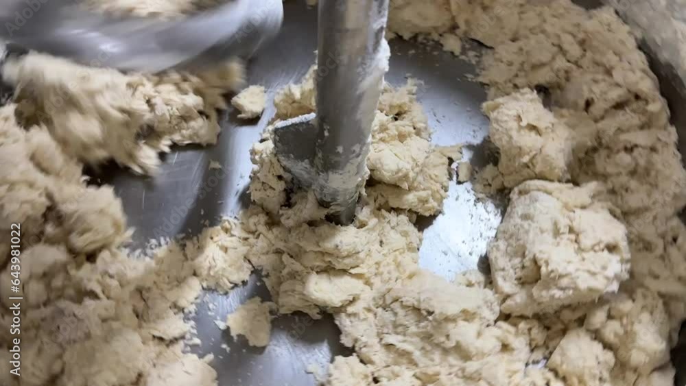 Dough machine. Dough prepared by machine. Dough machine. Dough prepared by machine.