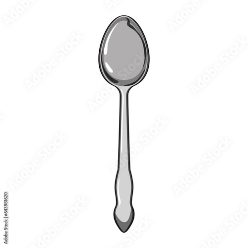 fork spoon cartoon. silverware metal, knife view, cutlery kitchen fork spoon sign. isolated symbol vector illustration