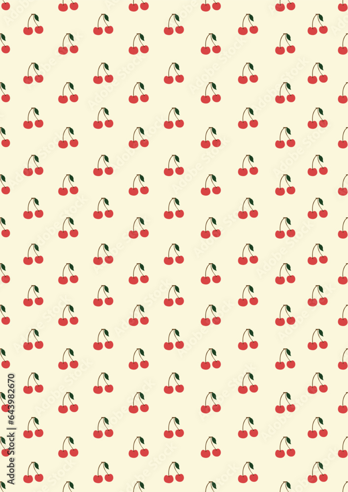 Seamless pattern with cherry Eps 10 vector.