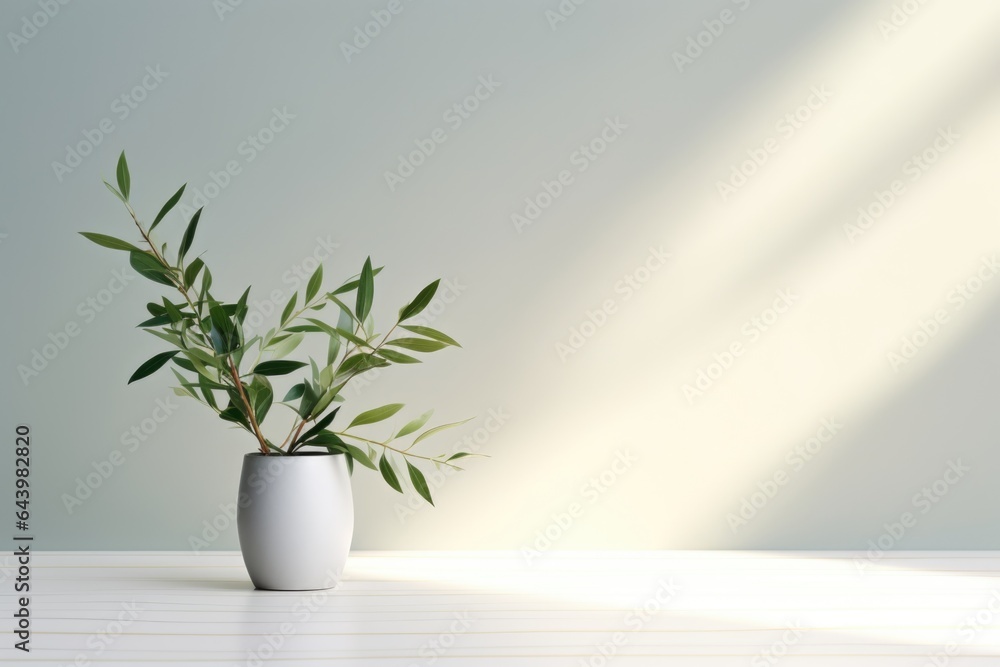 home plant in the pot on the wall background with sunlights from the window home plant in the pot on the wall background with sunlights from the window