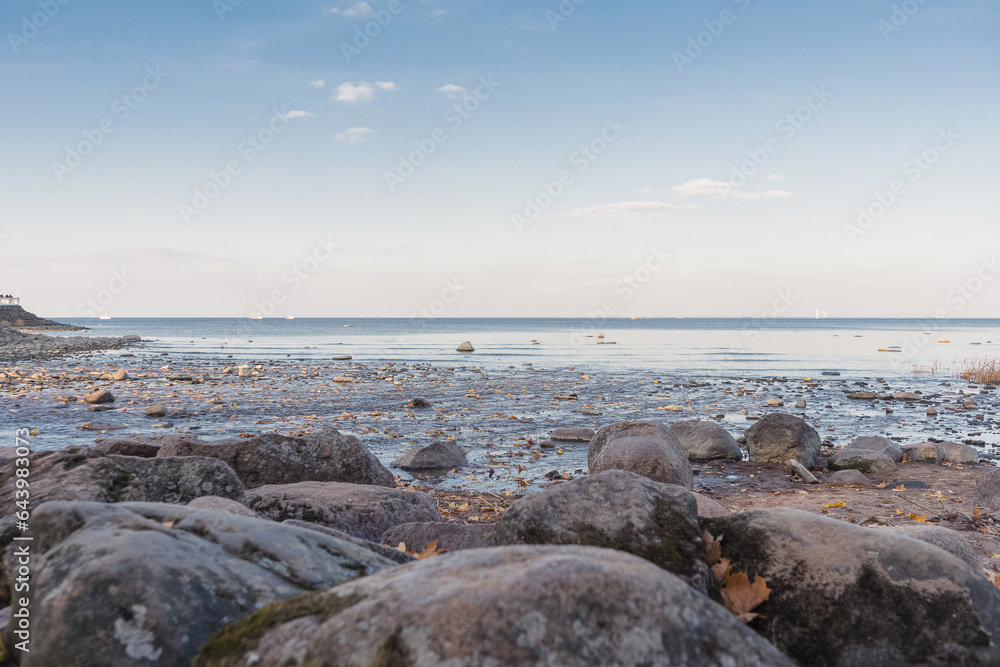 View from Peterhof on Neva bay