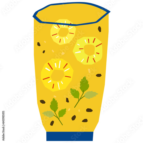 Pinapple smoothie flat illustration