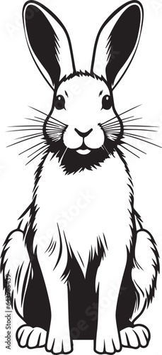 Bunny full length, Rabbit, Farm animal, Vector Illustration, SVG