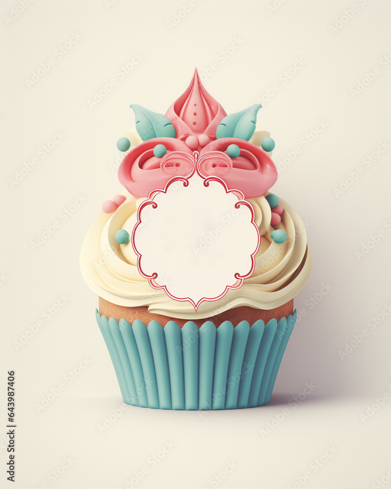 close up of a cupcake , product style, creamy colors close up of a cupcake , product style, creamy colors
