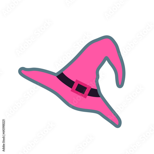 Halloween. Pink witch hat.