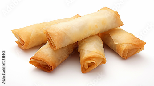 egg rolls on a white background 