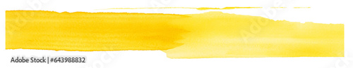 Żółty pas. Farba akwarelowa. Transparentne tło.