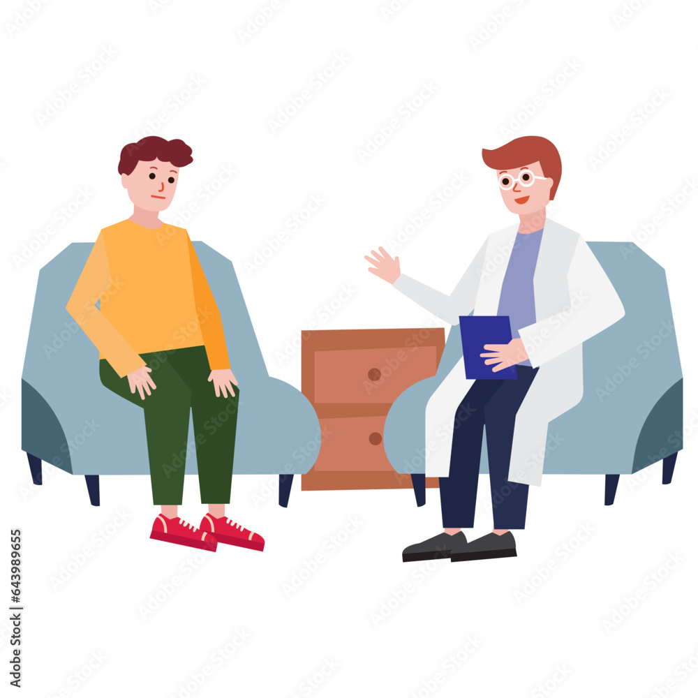 Health counseling flat illustration