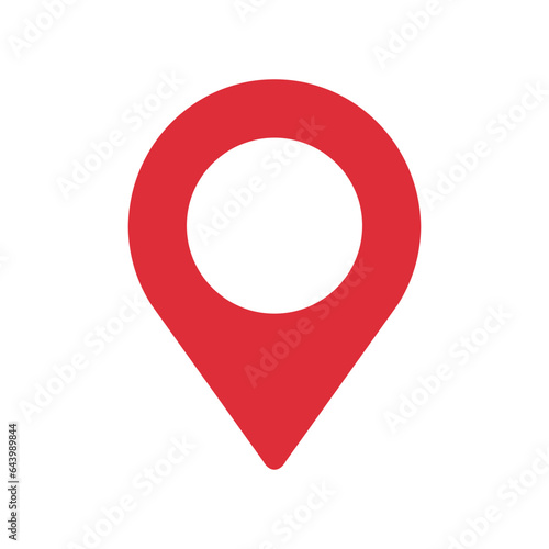 Red map pin. Flat style trend modern brand graphic design on white background.