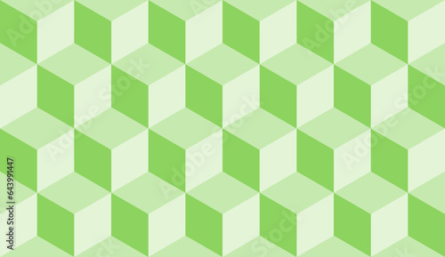 Green color cube background, wallpaper vector illustration.