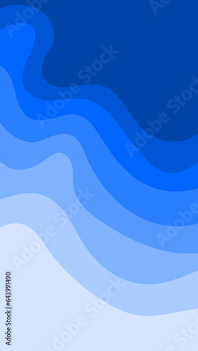 Vector illustration of wavy blue water pattern seaside  flat design background.
