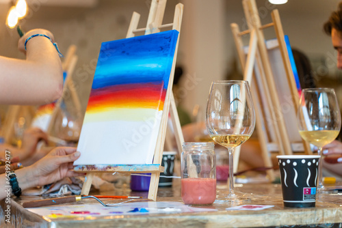 Painting Workshop. Artful Friends: Painting and Wine Night