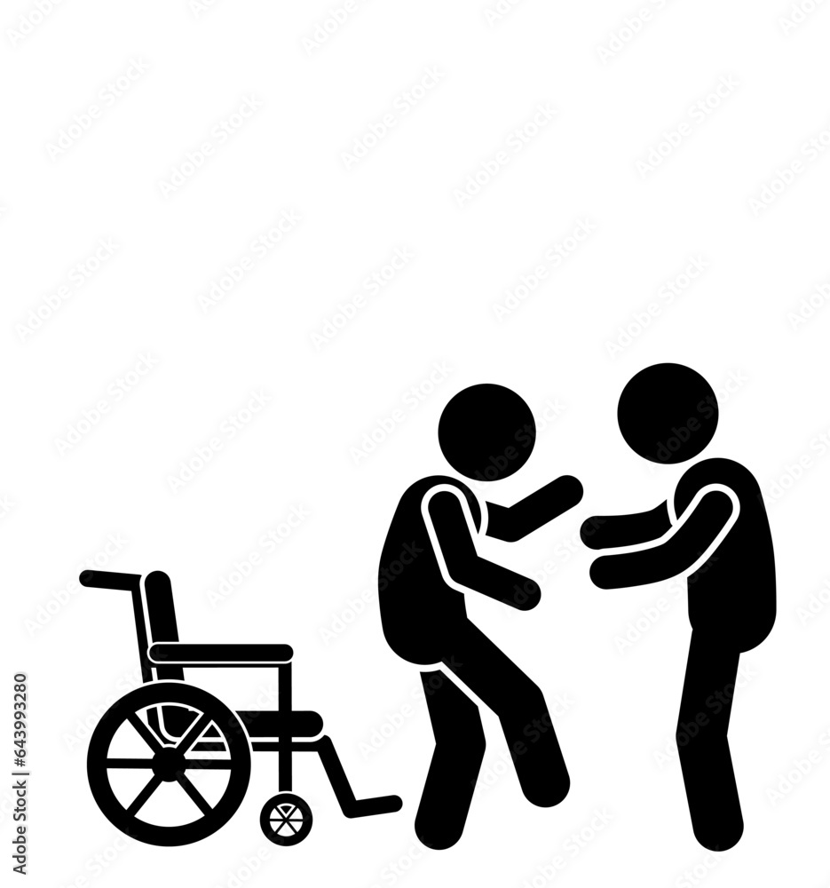 Fototapeta premium vector illustration of a person with a disability sitting in a wheelchair